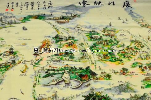 厦门全景手绘方巾