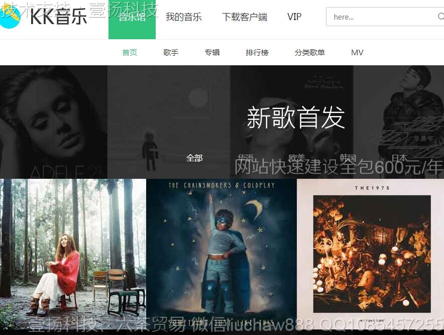 音乐-大气炫酷在线音乐网站首页网页模板 01moban