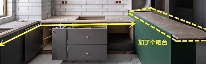 L型厨房能改u型吗 加入弧形吧台收纳与美观瞬间翻番