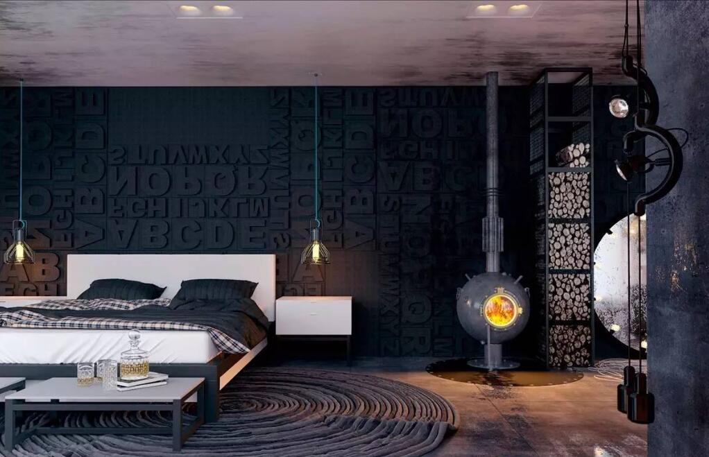 40款黑白色调卧室 或张扬或随性将家装点得异常美丽