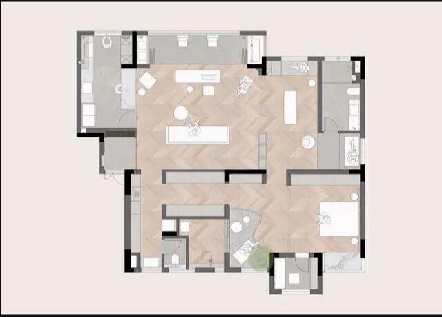 170平大户改成一卧 全屋干净清爽让人极度舒适